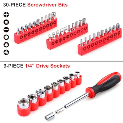 WINNER 175-Piece Multi-Purpose Automotive and Household Tool Kit in Toolbox Storage Case, Perfect for General Home and Auto Repairs, House DIY Project, Garage, Car, Travel Emergency, Father's Day Gift