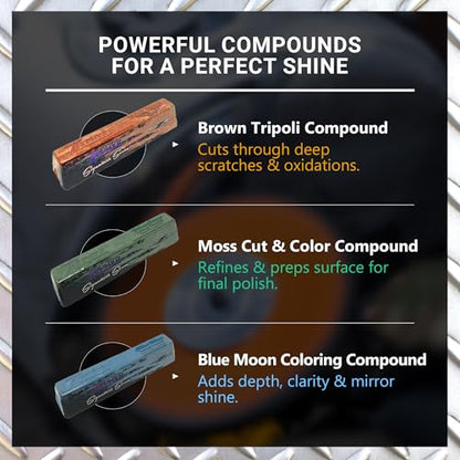 Zephyr - Ultra Shine Forged Wheels Aluminum Polishing Kit - Aluminum Wheel Polisher - Stainless Steel & Metal Polishing Kit Made for Semi & Lifted Trucks, Billet Parts, & More - size: Ultra Shine Forged Wheels Kit