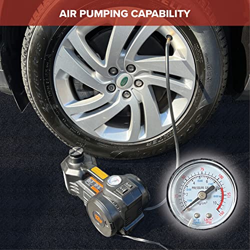 BullsArmor Electric Car Jack Kit (Lifting Height Range: 5.9-17.7 inches) Jack Hydraulic 3-Ton 12V with Impact Wrench & Inflator for All Car Sedan SUV MPV Pickup Truck Tire Changing Garage Repair Kit