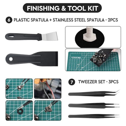 3D Printer Tools Kit Essential, 3D Printing Tools Kit, 3D Printer Accessories with 50Pcs (Deburring Tool, Wire Cutter, Drill, Scraper..) for Remove, Smoothing, Finishing, Deburring, Craving, Drilling - style: 3D Printer Tools Kit Essential