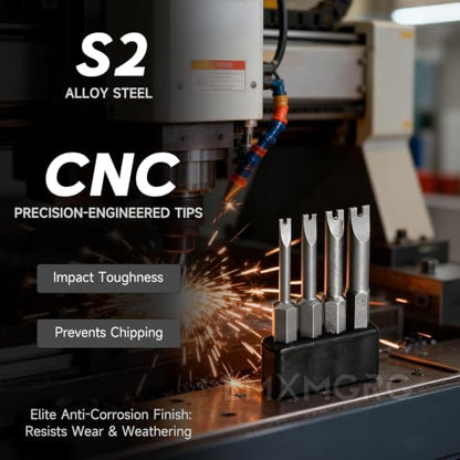 4 PCS Spanner Bit Set 2'' Security Screwdriver Bit Sizes:SP3 SP4 SP5 SP6 for Impact Power Tools - color: Spanner Bits