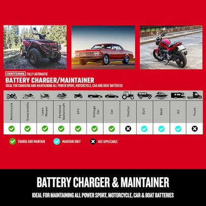 CRAFTSMAN 1.5A Car Battery Charger & Maintainer, 6V/12V – CMXCESM259 - size: (Pack of 1)