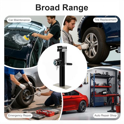 1000 lbs Lifting Jack with 10" Lift Height – Heavy Duty Manual Car Jack, 2204 lbs Static Load Capacity, Stable Base, Q235B Steel, Hand-Cranked Jacks for Tire Change, Garage, Roadside Repair, Black