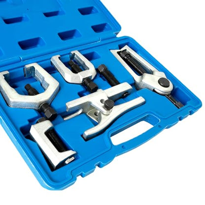 Ball Joint Separator 5 PCS Front End Service Tool Kit Pitman Arm Puller Tie Rod Removal Tool for Front End Service Ball Joint Press Kit