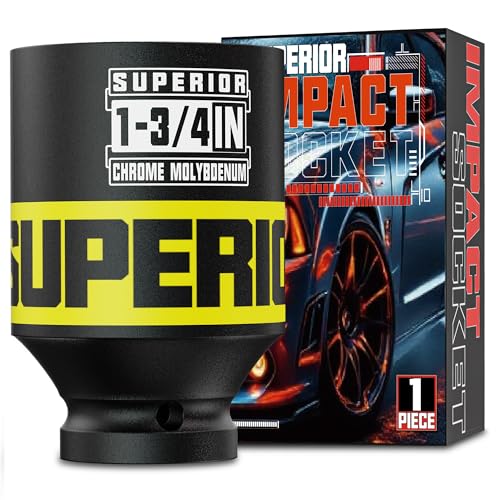 1/2" Drive Impact Socket, 1-3/4 Inch Deep Socket, SAE, 6 Point, CR-MO, for Automotive Maintaince Truck Tires Jumbo Fasteners - size: 1/2" Drive 1-3/4 Inch Deep
