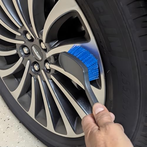 3PCS Car Wheel Tire Brush Kit, Soft and Stiff Bristle Vehicle Wheel Rim Cleaning Brush, Scratch-Free Automotive Tire Rim Cleaner Kit for Car Detailing, Universal for Sedan Van Truck
