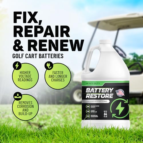 Battery Restorer and Desulfator for Lead Acid - Prolong Life & Boost Charge Capacity, Battery Acid Refill and Additive for Golf Cart, RVs, Bikes, ATVs, Car 64oz