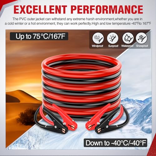 Nilight Jumper Cables for Car Battery 4 Gauge 20 FT Booster Cable Heavy Duty 600 A CCA with Carrying Bag Jump Start Emergency Kit Pickup Truck RV Vans SUV - size: 4 Guage 20 FT