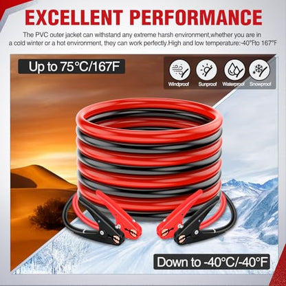 Nilight Jumper Cables for Car Battery 4 Gauge 20 FT Booster Cable Heavy Duty 600 A CCA with Carrying Bag Jump Start Emergency Kit Pickup Truck RV Vans SUV - size: 4 Guage 20 FT