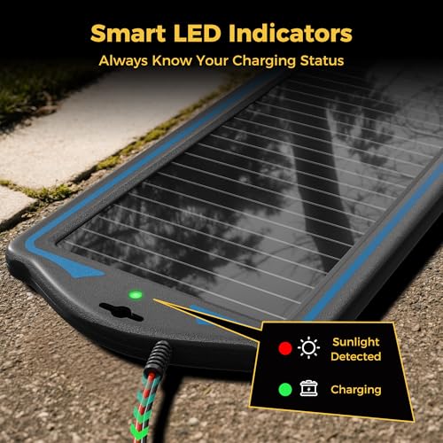 SUNAPEX 12V Solar Battery Charge: Waterproof Portable Solar Panel Kit - Battery Maintainer Trickle Charger - with Upgrade Built in Charge Controller for Car Boat RV Trailer Automotive Motorcycle - size: 1.8W