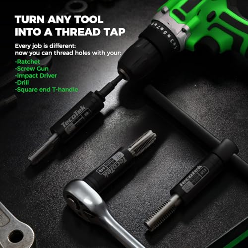 TecoTek 6PCS Magnetic Large Tap Socket Set, 1/2" Drive Square Drive Tap Handle Tool, Tap Sockets Fit 5/8", 11/16", 3/4", 7/8" and 1" Taps Manufactured to M.C.T.I. Standards - size: Large Magnetic Tap Socket