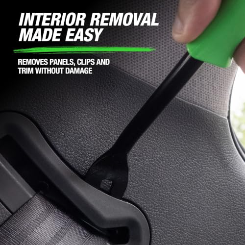 OEMTOOLS Door Trim Removal Tool, Easy to use Trim Tool for Door Panels | 2-Piece Design, Corrosion-Resistant Black Finish, High-Carbon Steel & Chrome Vanadium Construction, Durable Plastic Handle - style: Door Panel Remover