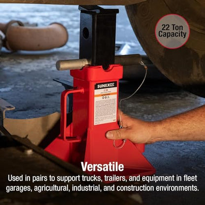 SUNEX TOOLS 1522A 22-Ton Jack Stands, Pair - style: 22 Ton