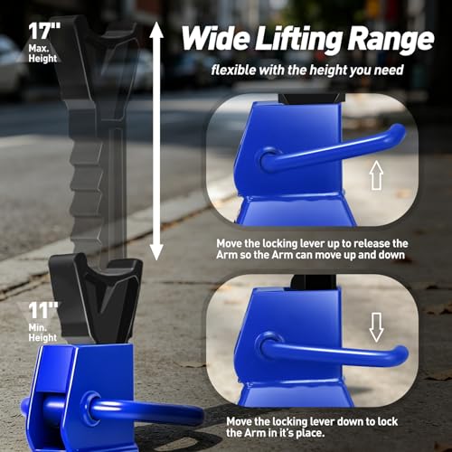 DNA Motoring 1 Pair Jack Stands, 2 Ton (4400 lbs) Capacity Car Lifting Stand, Adjustable Height Car Jack Stands for Cars, Sedans, Small Vehicles, SUV, TOOLS-00681-BL - style: 2 Ton Blue