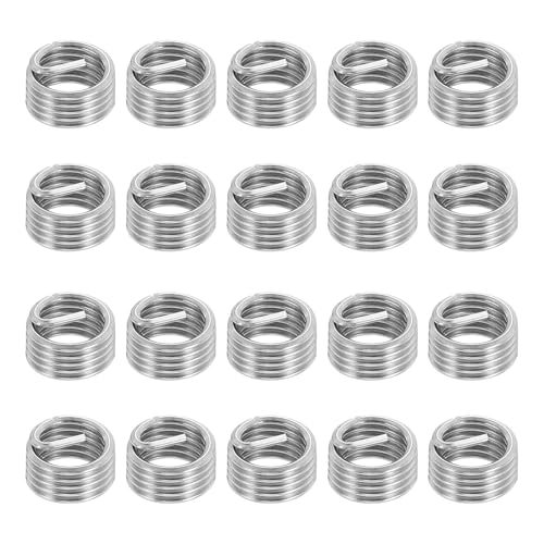 PATIKIL Wire Thread Inserts 1/4-28 UNF 1D 6.4mm, 20Pcs 304 Stainless Steel Helical Coiled Wire Screw Threaded Sleeve Sheath for Mechanical Equipment Automotive Repairs - size: 1/4-28 UNF, 6.4mm