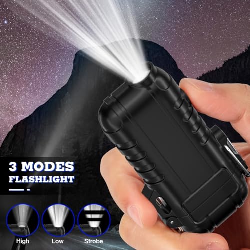 Retractable Neck Plasma Lighter with Flashlight – Windproof USB-Rechargeable Arc Lighter for Camping, Outdoor Gear (Camouflage)
