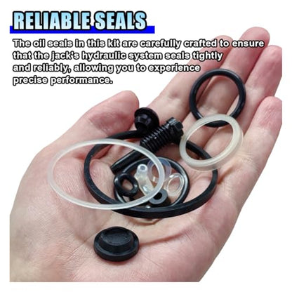 15PCS 3 Ton Floor Jack Seal Repair Kit, Complete Hydraulic Jack Oil Seal & O-Ring Set for Vertical Jacks, Universal Car Repair Tool for SUV, Truck, and Sedan (Vertical)