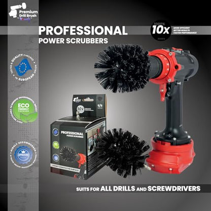 Premium Drill Brush Professional – Ultra-Stiff 3.5 in Black | Scratch-Free Heavy-Duty Cleaning Brush for Concrete, Brick, Stone, Metal, Masonry, Garage, BBQ Grills, Rust and Construction Tools - color: Black, size: 3,5in
