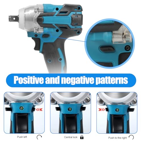 Jadeshay Cordless Impact Wrench, 1/2 inch Electric Impact Wrench with 2 * 3.0 Ah Battery & 4 Sockets, Sleeves, Drill Bits, Twist Drills, High Torque Impact Gun for Car Repairs/DIY Furniture