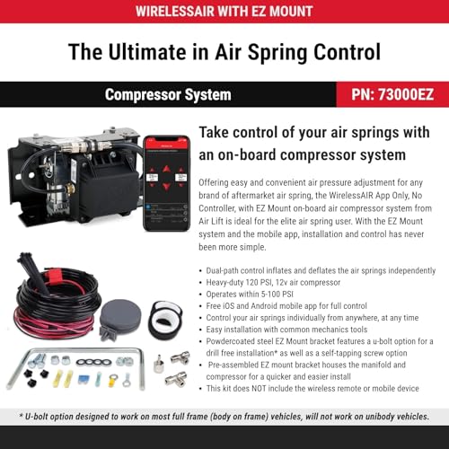TrendsAuto Air Lift LoadLifter 7500 XL Ultimate Air Spring Kit & WirelessAir 2nd Gen Compressor EZ Mount App Only fits 2020-2026 Silverado Sierra 2500 HD 3500 HD 4WD | Includes TrendsAuto Decal - size: 73000EZ