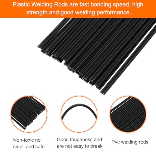 MECCANIXITY 30pcs 8 Inch Plastic Welding Rods PVC Welding Strips Welder Rods for Plastic Welder, Car Bumper, Kayak Repair, Black - color: Black, size: 8 Inch