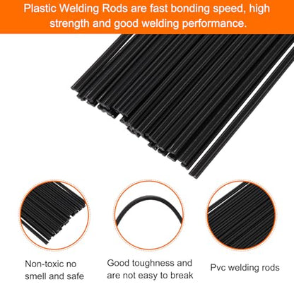 MECCANIXITY 30pcs 8 Inch Plastic Welding Rods PVC Welding Strips Welder Rods for Plastic Welder, Car Bumper, Kayak Repair, Black - color: Black, size: 8 Inch
