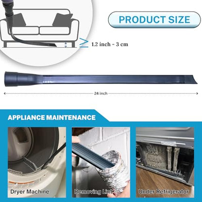 Universal Vacuum Attachments & Brushes Kit - Hardwood Floor Vacuum Brush Head Attachment & Shop-vacs Accessories - Universal Vacuum Hose Adapter Kit & Dryer vent Flexible Crevice Attachment