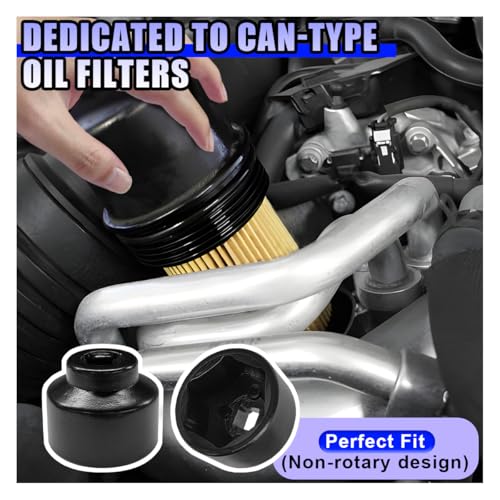 YoRise 7PCS Car Oil Filter Socket Set, 24, 27, 29, 30, 32, 36, 38mm Auto Fuel Filter Cap Installer Remover Kit, 3/8" Drive Vehicle Cap Wrench Tool for Most Cars SUV Truck (Red)