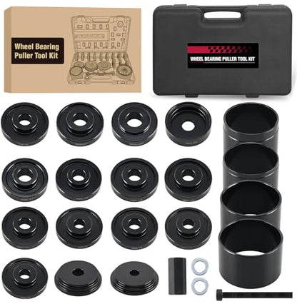 GOOACC Wheel Bearing Removal Tool Kit, 23PCS Wheel Bearing Press Kit for Front Wheel Drive Bearing Removal & Installation Universal Hub Bushing Press Sleeves Puller Tool Set with Sliding Screws, Black - color: 23pc Wheel Bearing Removal Black