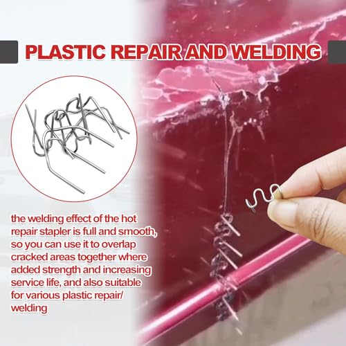 1200 Plastic Welder Staples - 6 Types Hot and Wave Staples for Car Bumper Repair, Architectural Modeling, and Plastic Craft Welding Supplies