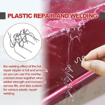 1200 Plastic Welder Staples - 6 Types Hot and Wave Staples for Car Bumper Repair, Architectural Modeling, and Plastic Craft Welding Supplies