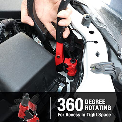 NEXTACK Heavy Duty Pop Rivet Gun Kit (NT200) – 360° Swivel Head for Tight Spaces, 4 HSS Drill Bits + 200 Assorted Rivets + 4 Nosepieces | Rugged Organized Case - size: Swivel Head Rivet Gun w/ 200 rivets