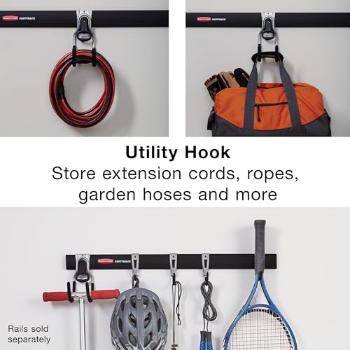 Rubbermaid FastTrack Utility Hook Garage Wall/Tool Hanger Wall Mount and Heavy Duty Tool Hanger for Home/Garage/Wall/Shed Organization - style: Utility-Hook