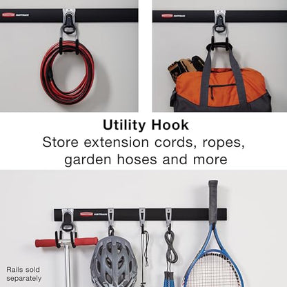 Rubbermaid FastTrack Utility Hook Garage Wall/Tool Hanger Wall Mount and Heavy Duty Tool Hanger for Home/Garage/Wall/Shed Organization - style: Utility-Hook