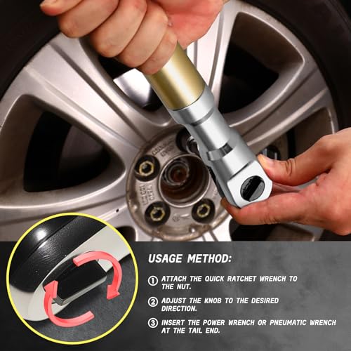 1/2 Inch Offset Extension Ratchet Impact Wrench, 120Nm Impact Ready Electric Extension Wrench with 42T Precision Gear, 430mm Ratchet Extension for Narrow Auto Repair Working Environments - color: 430mm