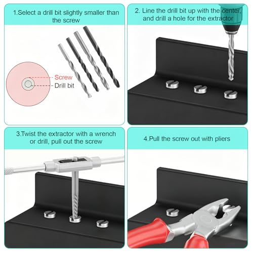 14Pcs Screw Extractor Set with Tap Wrench Cr-Mo Steel Bolt Extractor Kit Left-Hand Drill Bit Easy Out Broken Bolt Remover Tool for Stripped Rusted Damaged Screws Bolts, with Storage Case