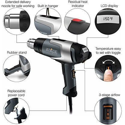 Steinel HL 2020 E Automotive Kit - incl. hot air Gun with LCD-Display & Variable Temperature, Heat Tool Set for Repairing and Welding tarpaulins, Window tinting, auto Body Welding