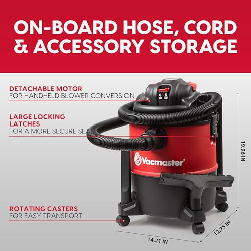 Vacmaster Wet/Dry Vacuum with Detachable Blower 6 Gallon 5 Peak HP-VBVB611PF 1101 - size: 6 Gallon 5 Peak HP