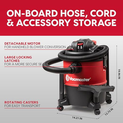 Vacmaster Wet/Dry Vacuum with Detachable Blower 6 Gallon 5 Peak HP-VBVB611PF 1101 - size: 6 Gallon 5 Peak HP