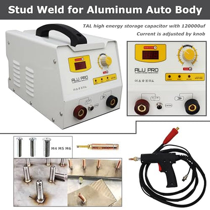 TECHTONGDA Stud Weld Dent Puller Kit for Aluminum Auto Car Body Dent Repair Removal Sheet Metal Pulling Rack Heat Gun Quick Pulling Tool 220V