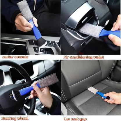 10Pcs Car Detailing Brush Set, Car Detailing Kit,Car Dashboard Cleaning Soft Brush, Suitable for Cleaning Internal Brush Panels, Vents, Leather, and Computers. - color: Blue