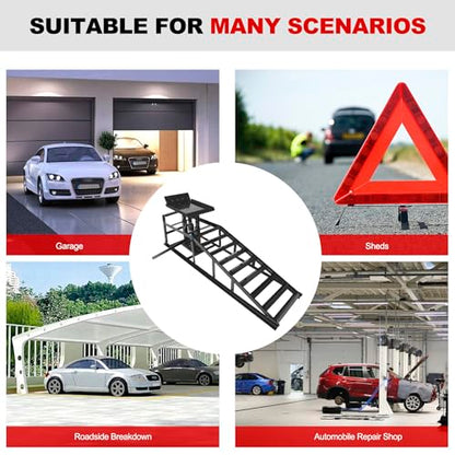 1 Pack 5T 10000lbs Hydraulic Car Ramps Low Profile Car Lift Service Ramps Truck Trailer Garage Lift Height Range 9.8" to 15" Hydraulic Vehicle Ramps Black - size: 1PC-Black