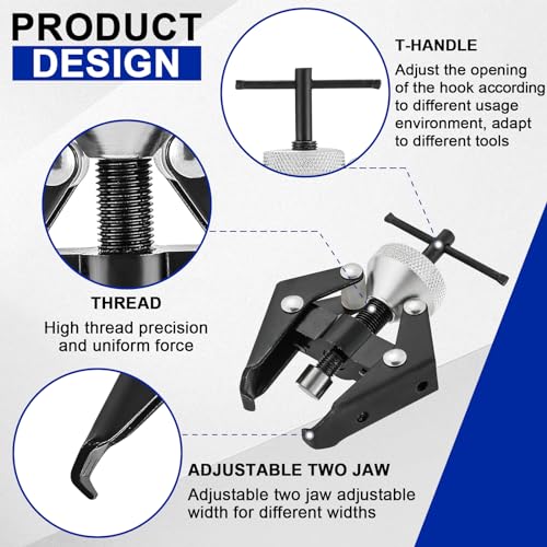 DASBET Battery Terminal and Wiper Arm Puller, Windshield Wiper Arm Removal Tool Heavy-Duty Arm Battery Terminal Bearing Remover Puller Kit