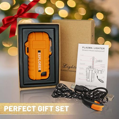Lafagiet USB C Rechargeable Lighter, 360° Flexible Neck, Wind & Water Proof, Electric Arc Lighters for Candle, Camping - color: F37-or