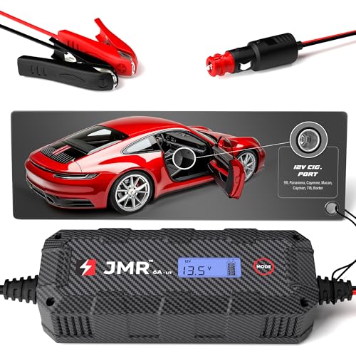 JMR 12V Battery Charger for Porsche, 12V Cig. Port, Add Lithium Mode | Trickle Charger Conditioner Maintainer For 911 Panamera Cayenne Macan Cayman 718 Boxter All Models - size: Add Lithium Mode