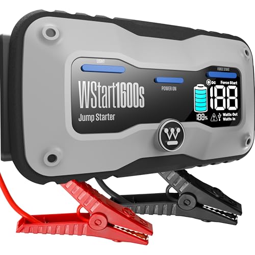 Westinghouse 2000A Portable Jump Starter & USB Power Bank - 12V Car Battery Booster Pack Jump Box for Up to 7.0L Gas & 5.0L Diesel Engines, Bright LED Flashlight, IP65 Rated Waterproof Housing - size: 2000A