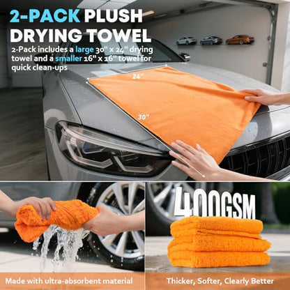 VCANENERGY Car Cleaning kit, Car Interior Detailing kit with 10000pa Car Vacuum Cleaner, Wheel Brush, Windshield Cleaner Tool, Microfiber Towel, Wash Mitt, Interior and Exterior Car Wash kit with Bag - size: 17 PCS