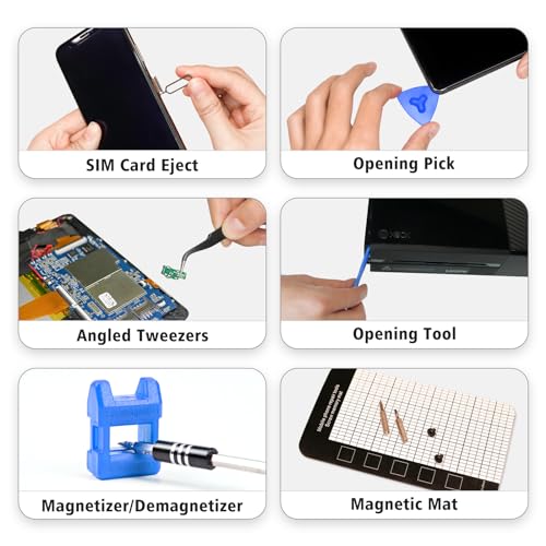 SHARDEN 122 in 1 Precision Screwdriver Set With CR-V Steel Bits(Blue) | Magnetic Repair Tool Kit with Case for Repair Computer, Phone, PC, Cellphone, Laptop, Game Console, Watch, Glasses etc - color: Blue
