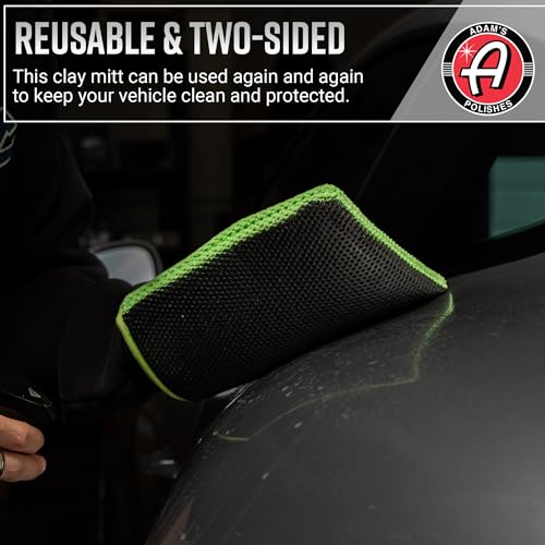 Adam's Polishes Clay Mitt - Medium Grade Clay Bar Infused Mitt | Car Detailing Glove Quickly Removes Debris from Your Paint, Glass, Wheels, & More (Green - 1pk) - size: Green - 1pk