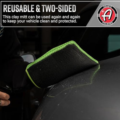 Adam's Polishes Clay Mitt - Medium Grade Clay Bar Infused Mitt | Car Detailing Glove Quickly Removes Debris from Your Paint, Glass, Wheels, & More (Green - 1pk) - size: Green - 1pk